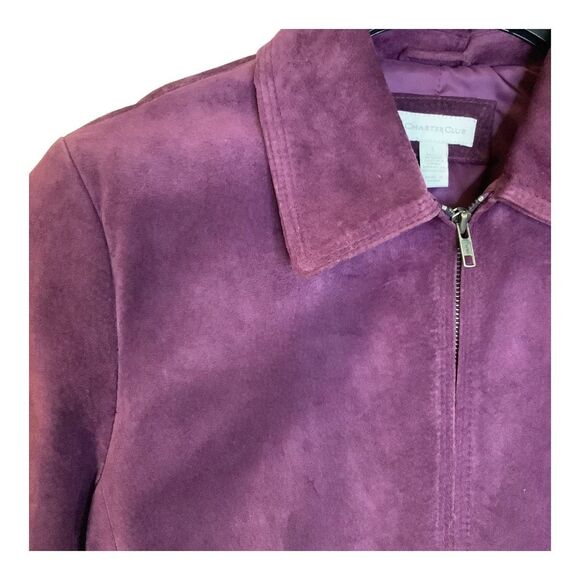 Charter Club Vintage Purple Suede Lined Jacket Size‎ Large EUC - Picture 3 of 10